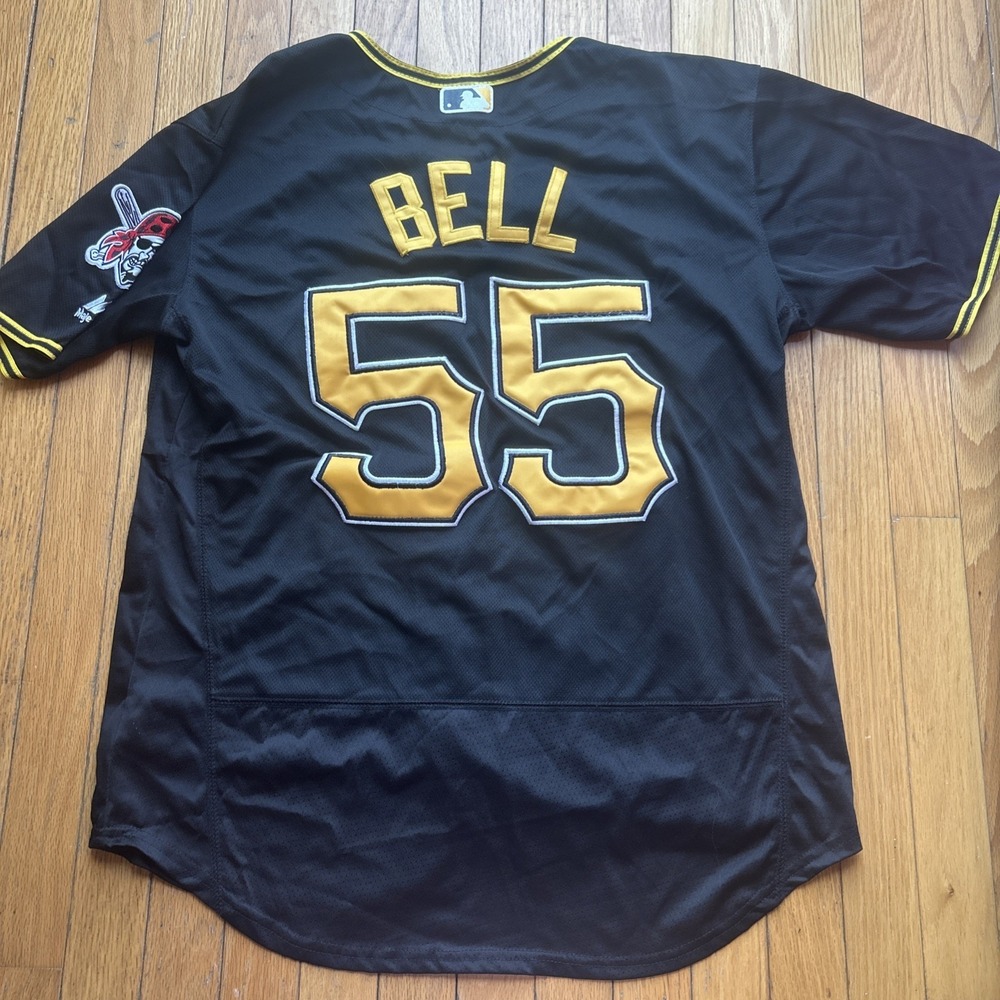 Pittsburgh Pirates Jersey Mens Sz 44 Black MLB Baseball Majestic Bell 55